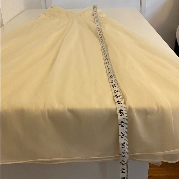 Vintage Sheer Cream Chiffon Full Length Chemise Gown Size Small - Picture 12 of 14